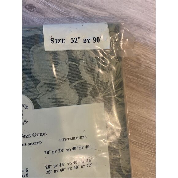 Sultan’s Linens Vinyl Tablecloth 52” x 90” Green Fruit Floral Flannel Back NEW - Picture 10 of 10